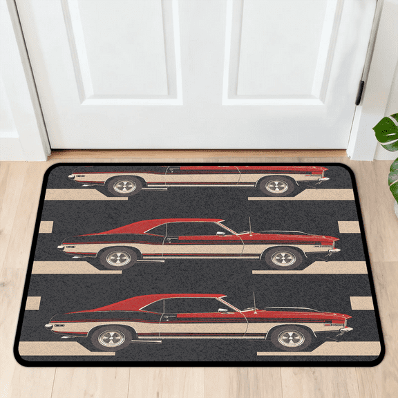 CURLYOOT Car Cool Front Door Mat, Washable Non-Slip Door Mat, Indoor Outdoor Floor Mats Absorbent Welcome Doormat for Entrance 20" x 30"