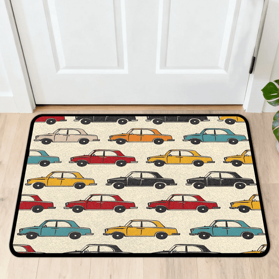 CURLYOOT Car Front Door Mat, Washable Non-Slip Door Mat, Indoor Outdoor Floor Mats Absorbent Welcome Doormat for Entrance 20" x 30"