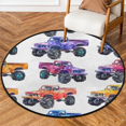 thumbnail image 1 of CURLYOOT Cars Monster Trucks 5.2ft Round Rug for Living Room, Large Washable Area Rug, Non Slip Floor Mat Indoor Rugs for Bedroom, Dining Room, Offices, Entryway, 1 of 7