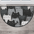 thumbnail image 1 of CURLYOOT Cartoon Kitten Half Round Door Mat, Indoor Outdoor Entrance Rug, Abstract Cats Semi Circular Area Rug, Non Slip Washable Absorbent Doormat, Laundry Room Rug 24'' x 36'', 1 of 7