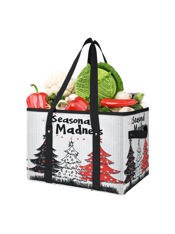 Cartoon Pine Reusable Grocery Bag, Large Foldable Grocery Totes Shopping Bag for Groceries, Shopping Bags with Handles for Kitchen Trunk Picnic