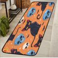 thumbnail image 1 of CURLYOOT Cat Skull Runner Rug 2'x6' Washable Kitchen Runner Rug Indoor Non Slip Laundry Rugs Halloween Floor Carpet for Hallway Kitchen Entryway Bedroom Living Room, 1 of 9