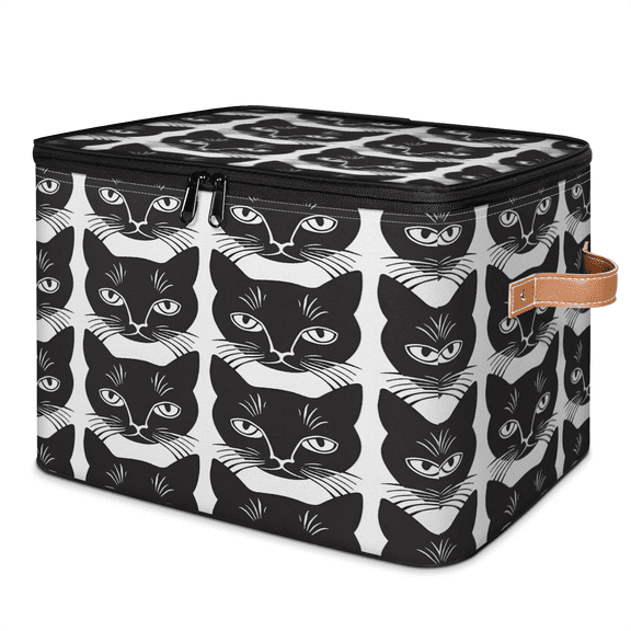 CURLYOOT Cats Pattern Storage Bins with Lid, Decorative Fabric Storage Boxes, Foldable Closet Shelf Organizer Baskets for Bedroom, Living Room, Home