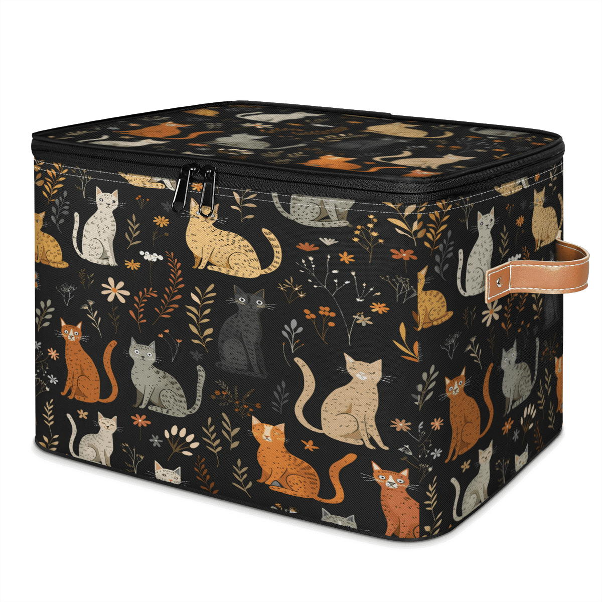 CURLYOOT Cats Storage Bins with Zipper Lid Fabric Storage Baskets Boxes ...