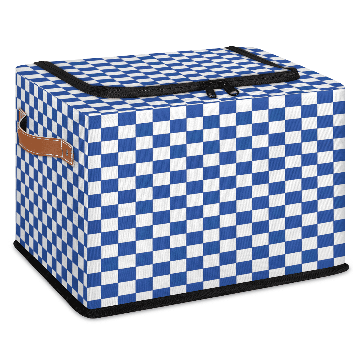 CURLYOOT Checkerboard Storage Bin with Zipper Lid Foldable Storage ...