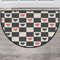 thumbnail image 1 of CURLYOOT Checkered Half Round Door Mat, Indoor Outdoor Entrance Rug, Retro Hearts Semi Circular Area Rug, Non Slip Washable Absorbent Doormat, Laundry Room Rug 24'' x 36'', 1 of 7