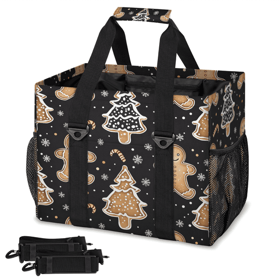 CURLYOOT Christmas Reusable Grocery Bag, Large Shopping Tote with ...
