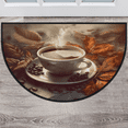 thumbnail image 1 of CURLYOOT Coffee Themed Half Round Door Mat 24'' x 36'', Indoor Outdoor Entrance Rug, Semi Circular Area Rug, Non Slip Washable Absorbent Doormat, Laundry Room Rug, 1 of 7