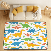 CURLYOOT Colorful Dinosaur Area Rugs for Living Room Bedroom, 4' 10" x 6' 8" Washable Rug, Floor Carpet with Non Slip Backing for Dining Room Indoor