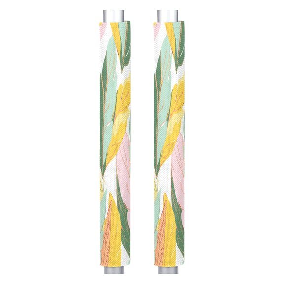 CURLYOOT Colorful Leaf Palm Leaves Refrigerator Door Handle Covers Set of 2 Washable Fridge Handle Covers Cloth Protector