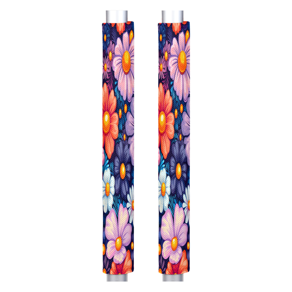 CURLYOOT Colorful Wildflower Refrigerator Door Handle Covers Set of 2 Washable Fridge Handle Covers Cloth Protector