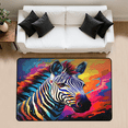 thumbnail image 1 of CURLYOOT Colorful Zebra Rug for Living Room Bedroom, 4x6 Ft Washable Area Rug, Non Slip Rugs for Entryway, Large Carpet for Indoor Dining Room, 1 of 7