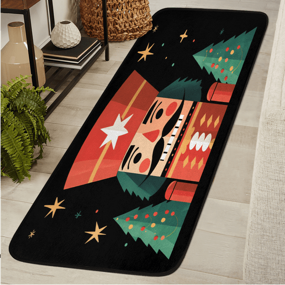 CURLYOOT Cool Cracker Nutcrackers Runner Rug 2'x6' Washable Kitchen Runner Rug Indoor Non Slip Laundry Rugs Floor Carpet for Hallway Kitchen Entryway Bedroom Living Room