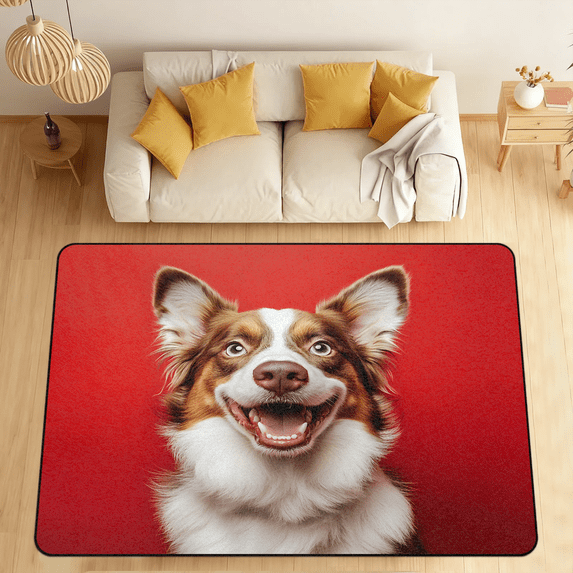 CURLYOOT Cool Dog Animal Area Rugs for Living Room Bedroom, 4' 10" x 6' 8" Washable Rug, Floor Carpet with Non Slip Backing for Dining Room Indoor