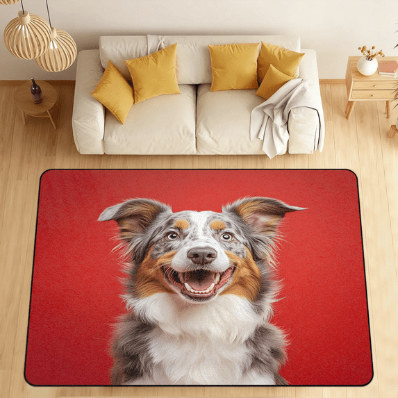 CURLYOOT Cool Dog Animal Puppy Area Rugs 5'x7' Washable Rug Large Living Room Rug Non Slip Indoor Floor Carpet for Dining Room Bedroom Home