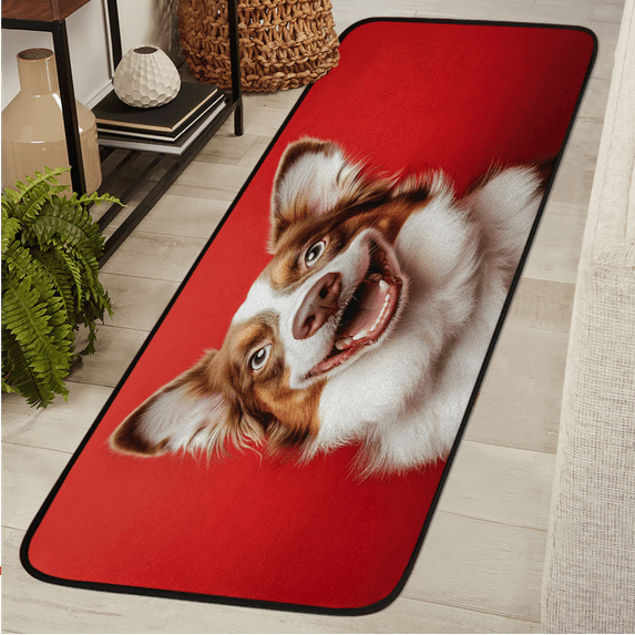 CURLYOOT Cool Dog Animal Runner Rug 2'x6' Washable Kitchen Runner Rug Indoor Non Slip Laundry Rugs Floor Carpet for Hallway Kitchen Entryway Bedroom Living Room