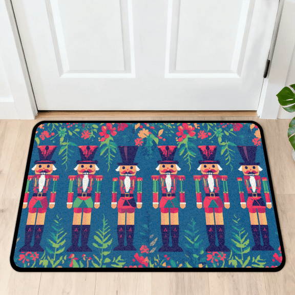 CURLYOOT Cool Nutcrackers Front Door Mat, Washable Non-Slip Door Mat, Indoor Outdoor Floor Mats Absorbent Welcome Doormat for Entrance 20" x 30"