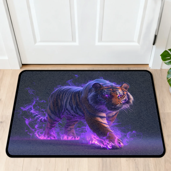 CURLYOOT Cool Tiger Door Mat 24" x 36" Absorbent Front Doormat Entrance Mat Non-Slip Washable Welcome Mats Floor Mats for Entryway Indoor Outdoor