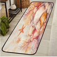 thumbnail image 1 of CURLYOOT Coral Ocean Theme Nautical Seashell Colorful Runner Rug 2'x6' Washable Kitchen Runner Rug Indoor Non Slip Laundry Rugs Floor Carpet for Hallway Kitchen Entryway Bedroom Living Room, 1 of 9