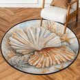 thumbnail image 1 of CURLYOOT Coral Ocean Yellow Nautical Seashell 5.2ft Round Rug for Living Room, Large Washable Area Rug, Non Slip Floor Mat Indoor Rugs for Bedroom, Dining Room, Offices, Entryway, 1 of 7
