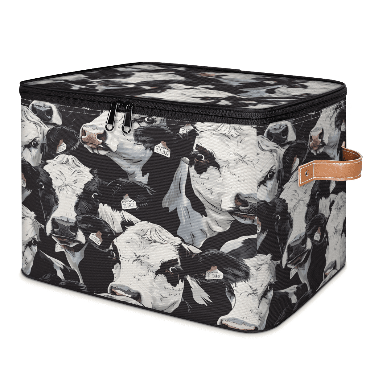 CURLYOOT Cute Cows Fabric Storage Bins with Lids, Farm Cow Foldable ...