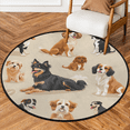 thumbnail image 1 of CURLYOOT Cute Dog Funny Animals Puppy Dog 5.2ft Round Rug for Living Room, Large Washable Area Rug, Non Slip Floor Mat Indoor Rugs for Bedroom, Dining Room, Offices, Entryway, 1 of 7
