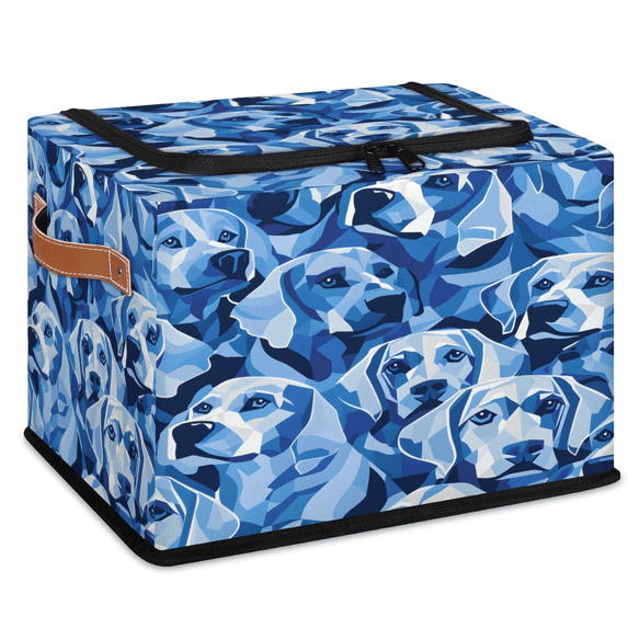 CURLYOOT Cute Dogs Blue Storage Bin With Zipper Lid, Foldable Clothes ...