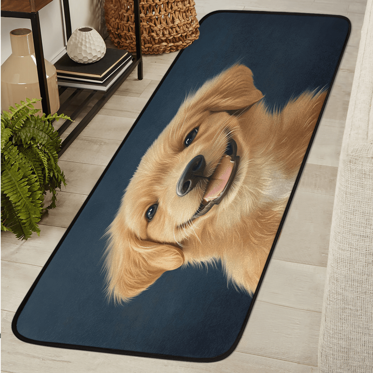 CURLYOOT Cute Golden Retriever Dog Runner Rug 2'x6' Washable Kitchen ...