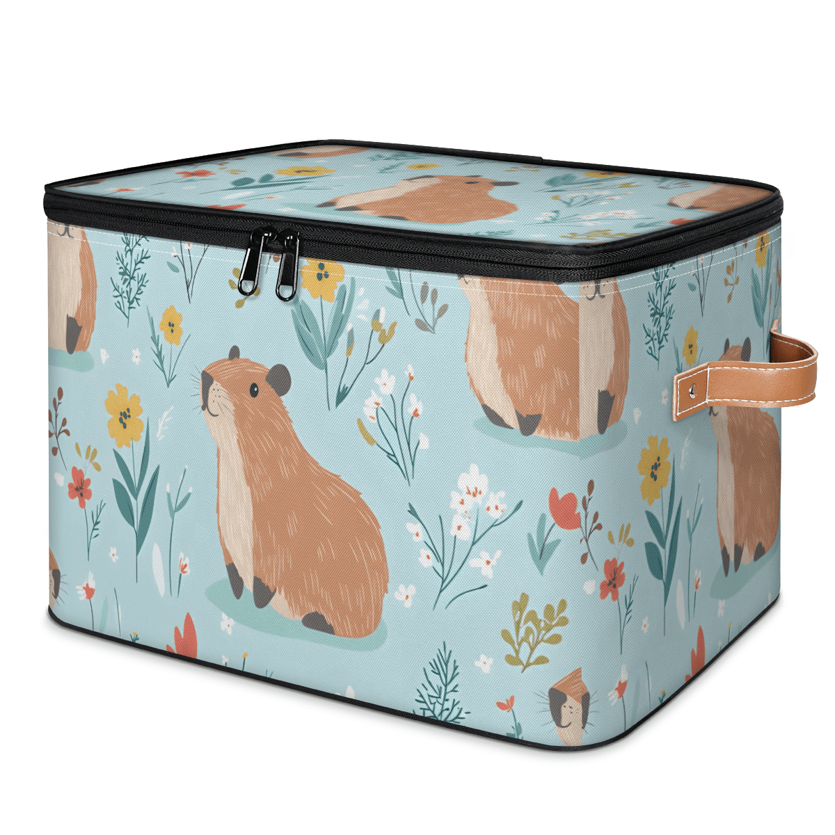 CURLYOOT Cute Guinea Pig Storage Bins with Zipper Lid Fabric Storage ...