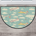 thumbnail image 1 of CURLYOOT Cute Half Round Door Mat 24'' x 36'', Indoor Outdoor Entrance Rug, Semi Circular Area Rug, Non Slip Washable Absorbent Doormat, Airplane Laundry Room Rug, 1 of 7