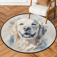 thumbnail image 1 of CURLYOOT Cute Retriever Dog 5.2ft Round Rug for Living Room, Large Washable Area Rug, Non Slip Floor Mat Indoor Rugs for Bedroom, Dining Room, Offices, Entryway, 1 of 7