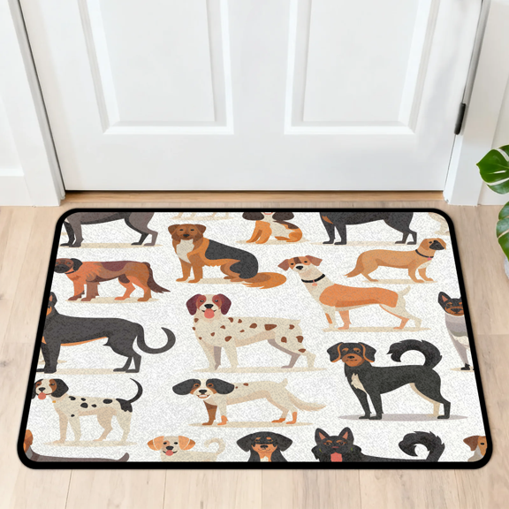 CURLYOOT Dog Animal Door Mat 24" x 36" Absorbent Front Doormat Entrance Mat Non-Slip Washable Welcome Mats Floor Mats for Entryway Indoor Outdoor