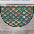 thumbnail image 1 of CURLYOOT Dog Half Round Door Mat, Indoor Outdoor Entrance Rug, Colorful Little Paws Semi Circular Area Rug, Non Slip Washable Absorbent Doormat, Laundry Room Rug 24'' x 36'', 1 of 7