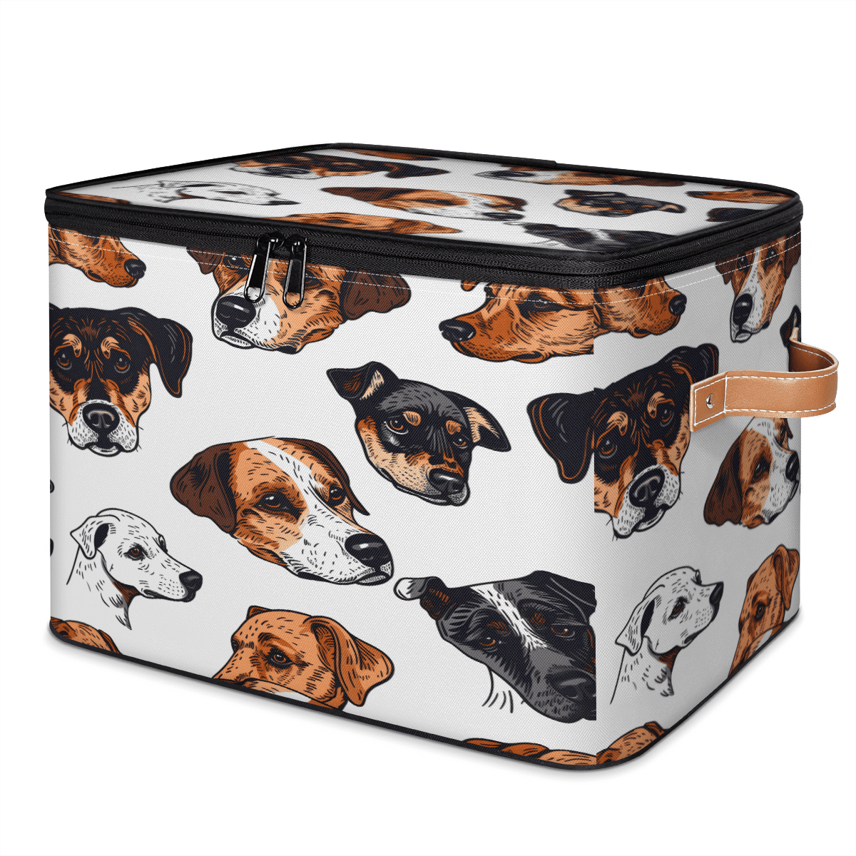 CURLYOOT Dogs Cartoon Fabric Storage Bins with Lids, Foldable Storage