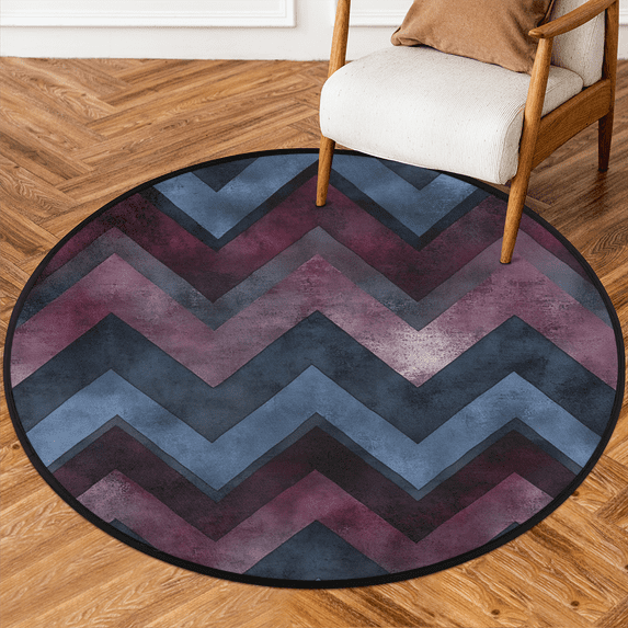 CURLYOOT Farmhouse Wood 5.2ft Round Rug for Living Room, Large Washable Area Rug, Non Slip Floor Mat Watercolor Indoor Rugs for Bedroom, Dining Room, Offices, Entryway