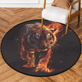 thumbnail image 1 of CURLYOOT Fire Tiger 5.2ft Round Rug for Living Room, Large Washable Area Rug, Non Slip Floor Mat Indoor Rugs for Bedroom, Dining Room, Offices, Entryway, 1 of 7