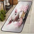 thumbnail image 1 of CURLYOOT Flower Pig Runner Rug 2'x6' Washable Kitchen Runner Rug Indoor Non Slip Laundry Rugs Floor Carpet for Hallway Kitchen Entryway Bedroom Living Room, 1 of 9