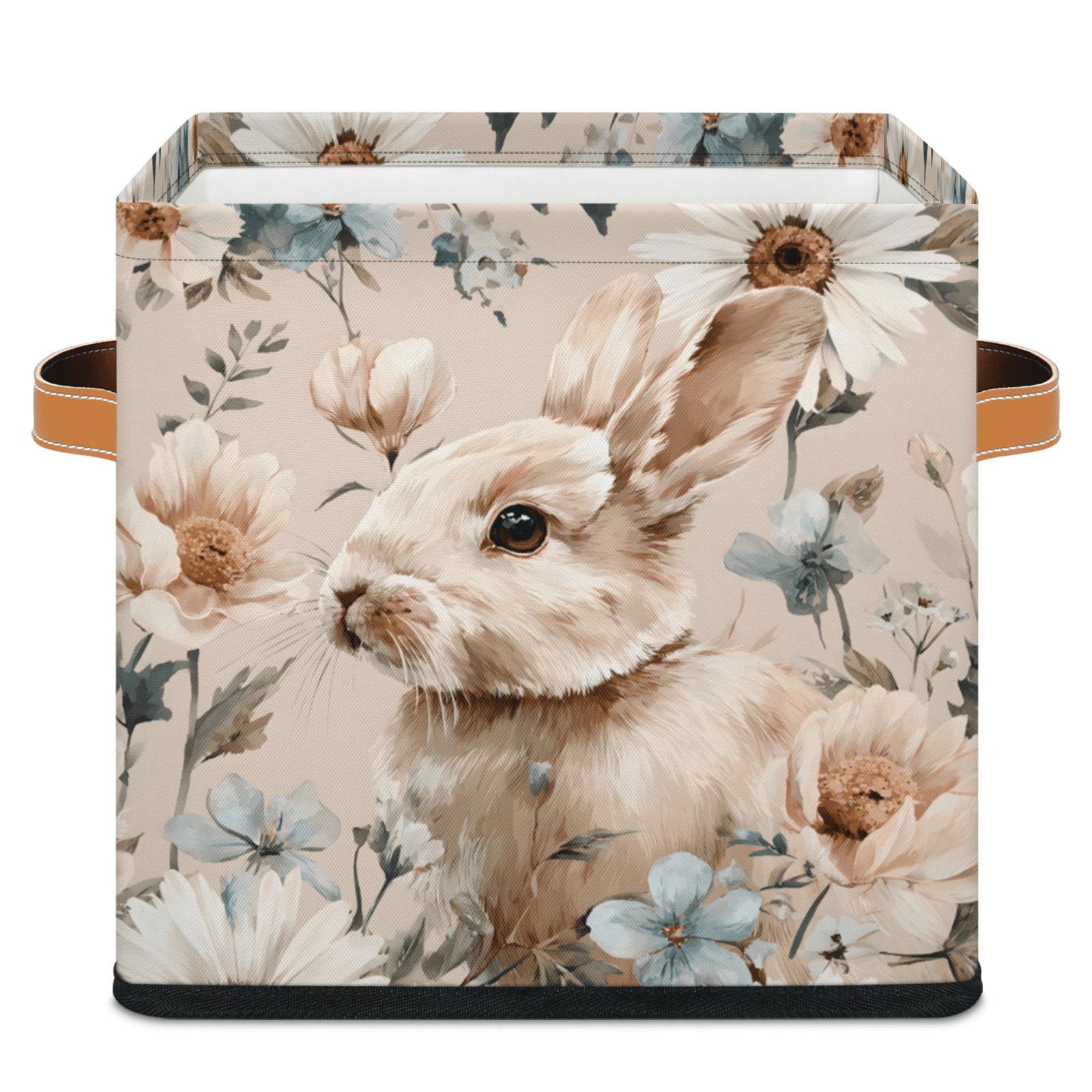 CURLYOOT Flower Plant Rabbits Animal 11 x 11 Inch Cube Storage Bin ...