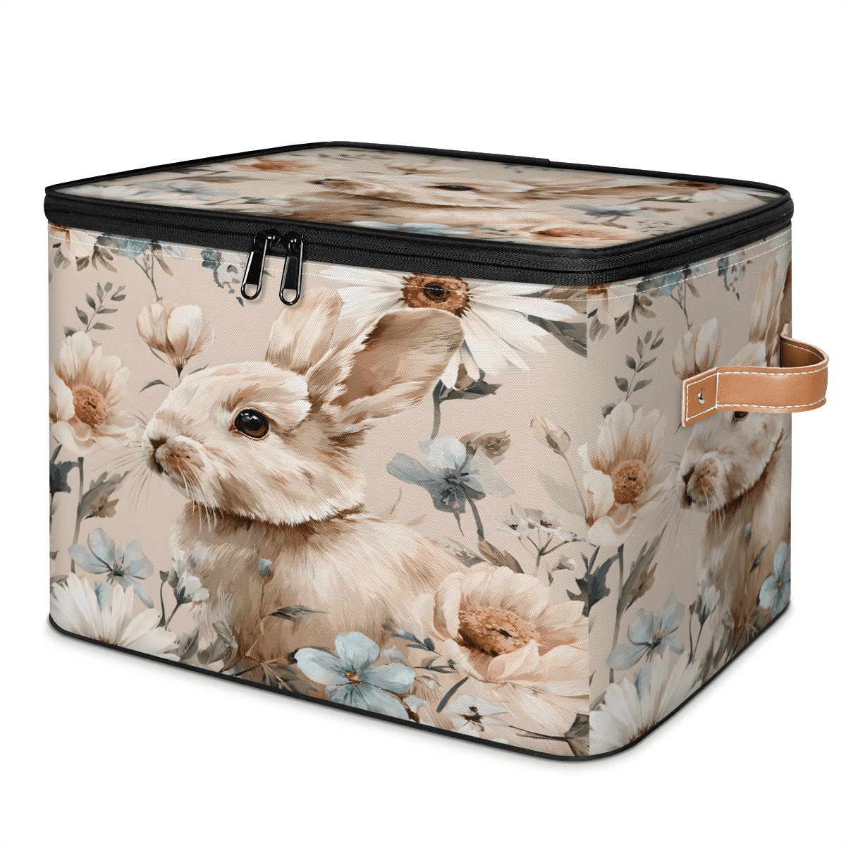 CURLYOOT Flower Plant Rabbits Animal Storage Bins with Lid, Decorative ...