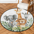 thumbnail image 1 of CURLYOOT Forest Animal Green 5.2ft Round Rug for Living Room, Large Washable Area Rug, Non Slip Floor Mat Indoor Rugs for Bedroom, Dining Room, Offices, Entryway, 1 of 7