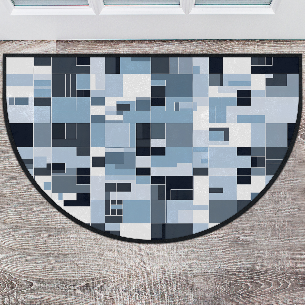 CURLYOOT Geometric Abstract Shape Half Round Door Mat 40'' x 63 ...