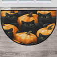 thumbnail image 1 of CURLYOOT Halloween Half Round Door Mat, Indoor Outdoor Entrance Rug, Black Cat Pumpkin Semi Circular Area Rug, Non Slip Washable Absorbent Doormat, Laundry Room Rug 24'' x 36'', 1 of 7