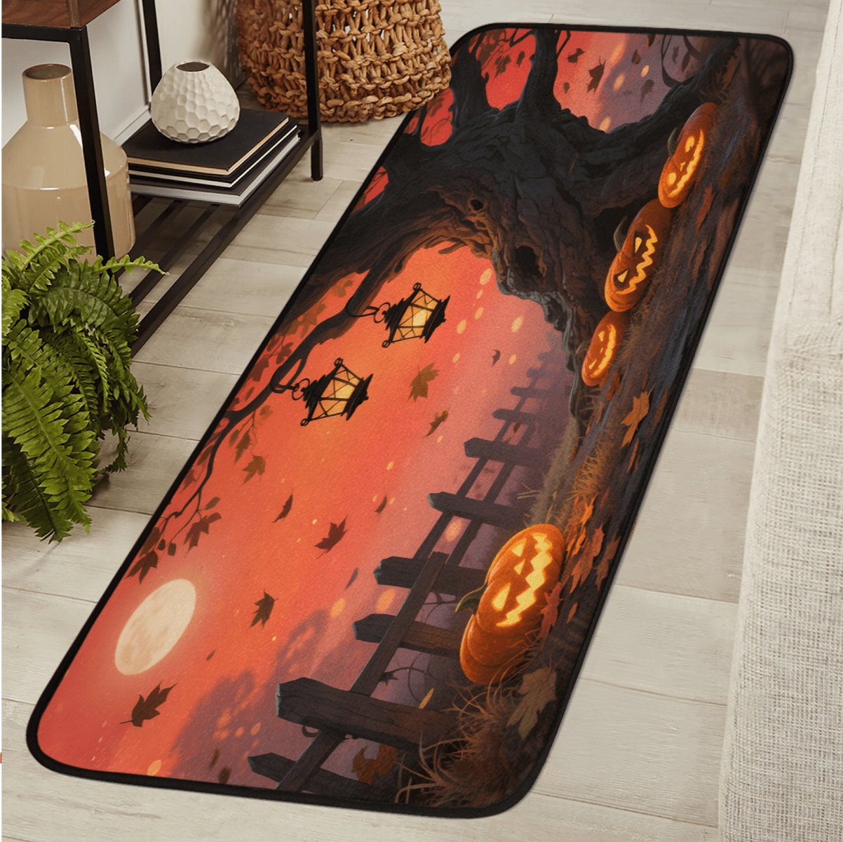 CURLYOOT Halloween Runner Rug 2'x6' Washable Kitchen Runner Rug Indoor ...
