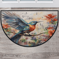 thumbnail image 1 of CURLYOOT Hummingbird Flower Half Round Door Mat 24'' x 36'', Indoor Outdoor Entrance Rug, Semi Circular Area Rug, Non Slip Washable Absorbent Doormat, Laundry Room Rug, 1 of 7
