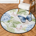 thumbnail image 1 of CURLYOOT Hydrangea Flower Butterfly 5.2ft Round Rug for Living Room, Large Washable Area Rug, Non Slip Floor Mat Indoor Rugs for Bedroom, Dining Room, Offices, Entryway, 1 of 7