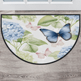 thumbnail image 1 of CURLYOOT Hydrangea Flower Butterfly Half Round Door Mat 24'' x 36'', Indoor Outdoor Entrance Rug, Semi Circular Area Rug, Non Slip Washable Absorbent Doormat, Laundry Room Rug, 1 of 7
