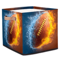 thumbnail image 1 of CURLYOOT Ice Fire Collision Rugby Cube Storage Bin, 13 x 13 x 13 Storage Cube Bins for Organizing, Fabric Foldable Baskets with Handles for Closet, Shelves, Clothes, 1 of 7