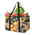 thumbnail image 1 of CURLYOOT Lemon Reusable Grocery Bag, Large Foldable Grocery Totes Shopping Bag for Groceries, Tropical Fruits Shopping Bags with Handles for Kitchen Trunk Picnic, 1 of 9