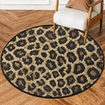 thumbnail image 1 of CURLYOOT Leopard Print 5.2ft Round Rug for Living Room, Large Washable Area Rug, Non Slip Floor Mat Wild Safari Skin Pattern Indoor Rugs for Bedroom, Dining Room, Offices, Entryway, 1 of 7