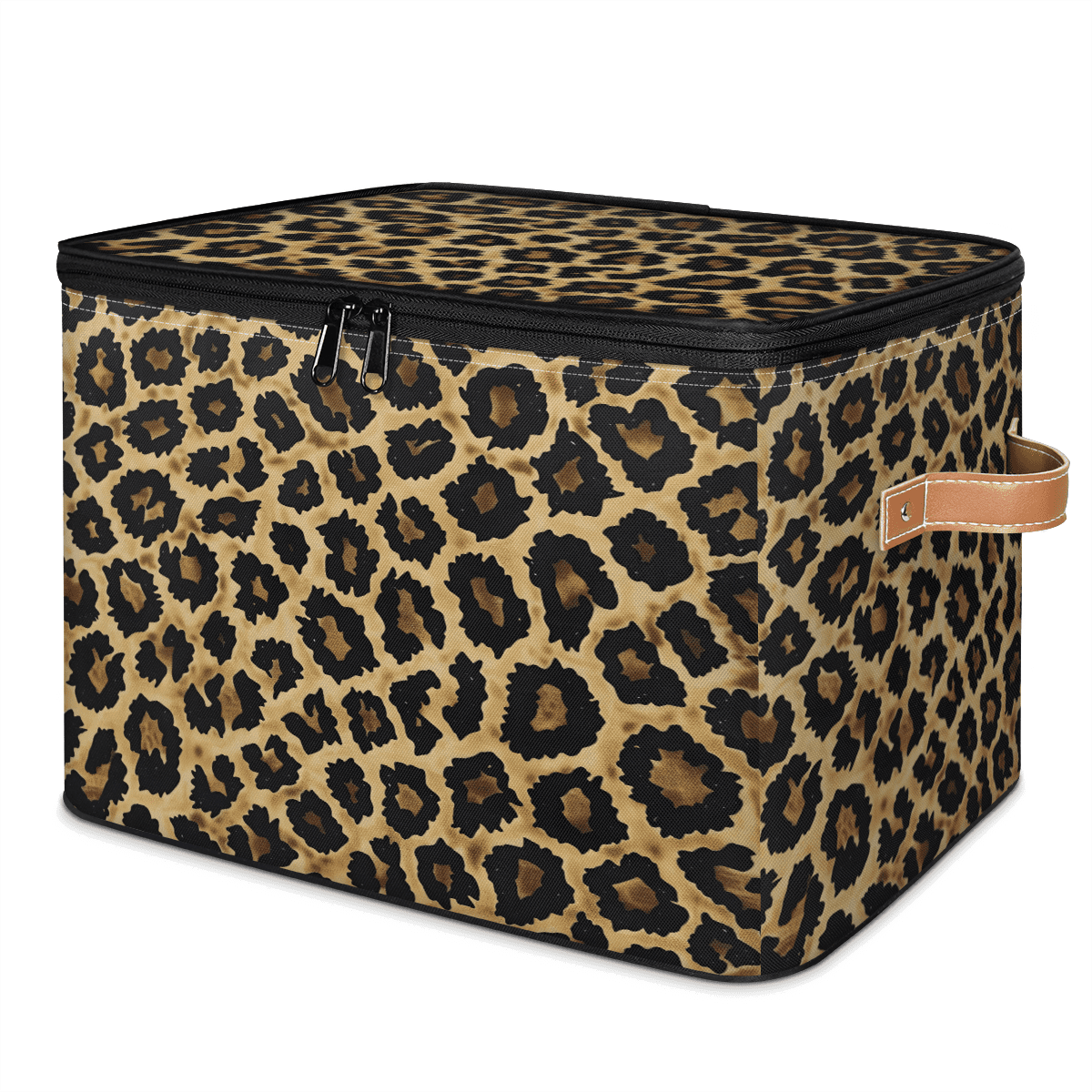 CURLYOOT Leopard Print Fabric Storage Bins with Lids, Wild Safari Skin ...